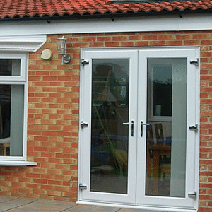 double upvc french doors in white