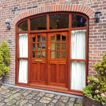 Timber made double glazed patio wood doors