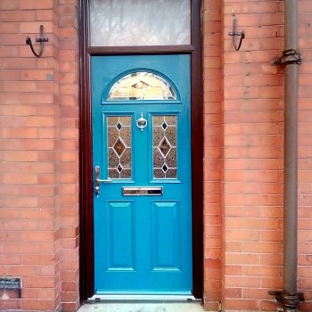 Composite Blue Door Eclat Design With Kara glass