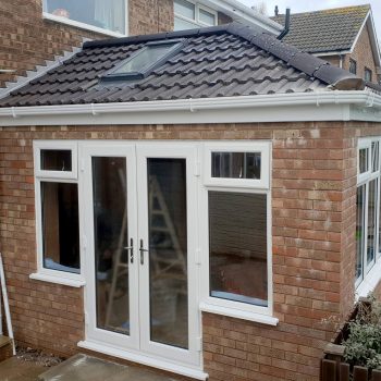 extension with side facing french doors
