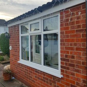 Casement Vented large flat windows in white uPVC