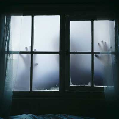 scary halloween window