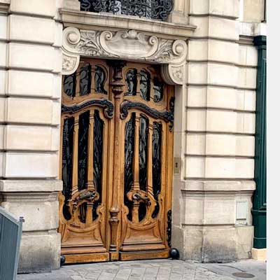 traditional large double wooden doors Paris