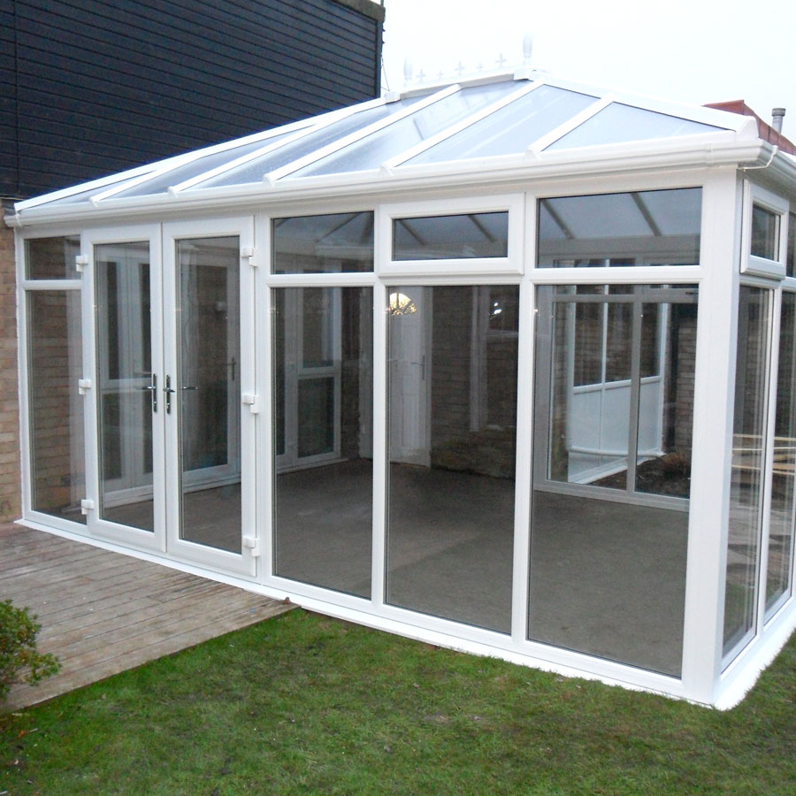 side white glass room or garden room