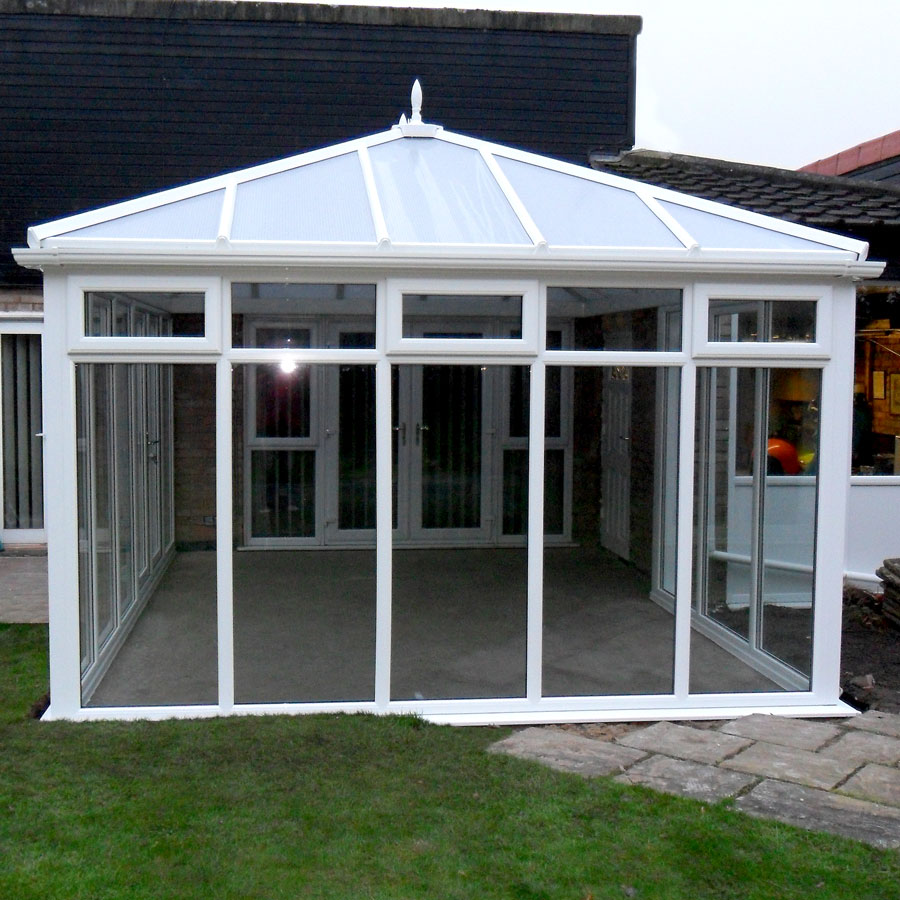 large white glass room or garden room