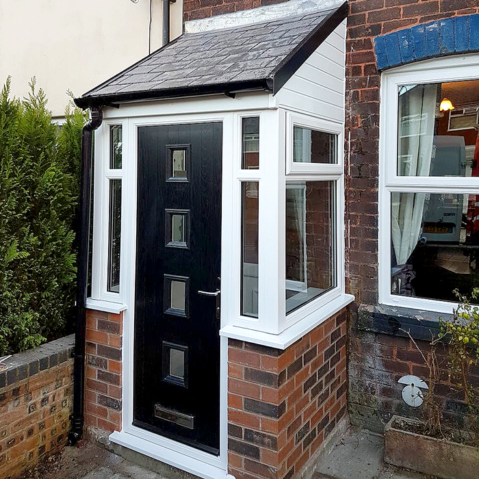 side image of a new porch